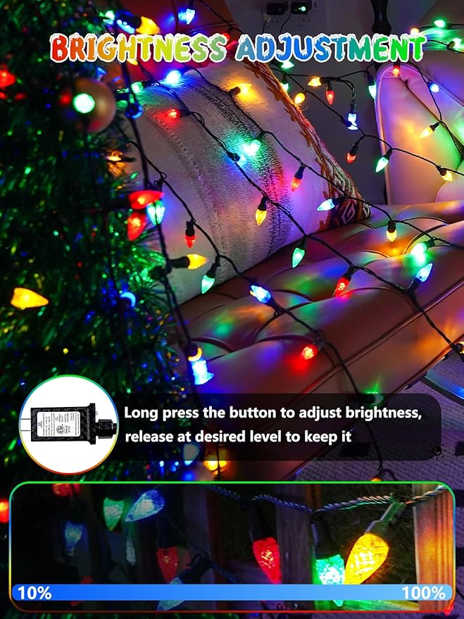 240 LED 78FT C6 Christmas String Lights, Super Long Christmas Lights Outdoor Indoor with 13 Modes & Timer, Waterproof Fairy Twinkle Light Plug in for Tree Garden Party Xmas Decorations (Multicolor)