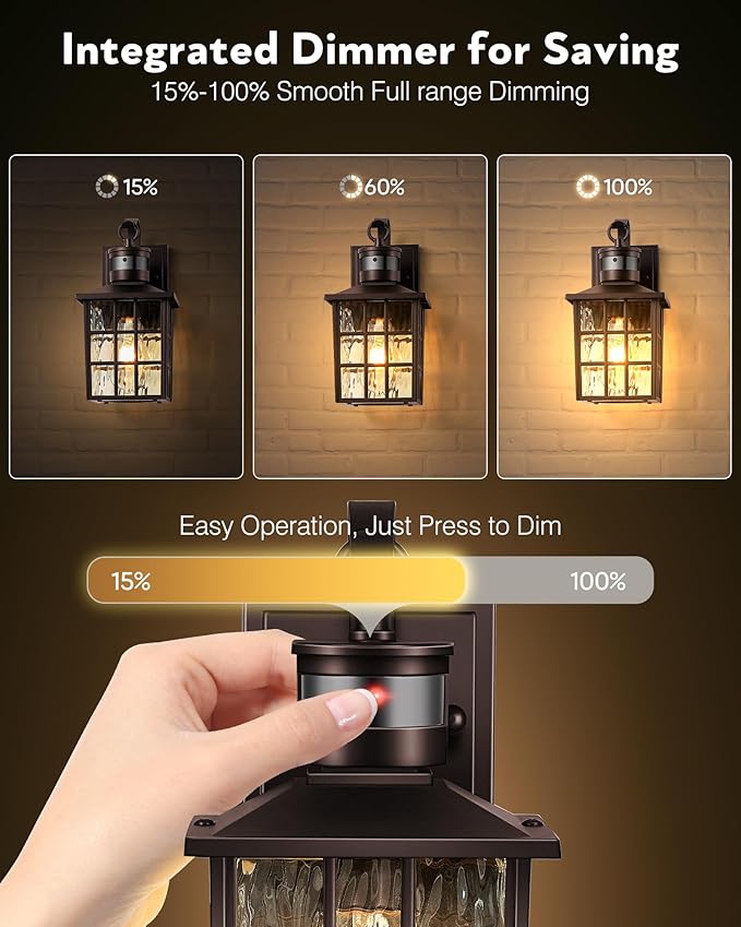 VIANIS Oil Rubbed Bronze Motion Sensor Exterior Lighting Fixtures, Farmhouse Dusk to Dawn Outdoor Porch Lights Wall Mount for House, Anti-Rust Waterproof Outdoor Wall Sconce for Garage, Front Door