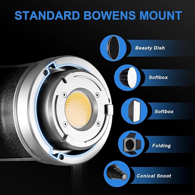 GVM 200W LED Video Light with Lantern Softbox, SD200D Photography Studio Lighting Kit with Bluetooth/DMX Control, 93000lux@0.5m 3200K-5600K Bi-Color Continuous Output Lighting for YouTube (SD200D)