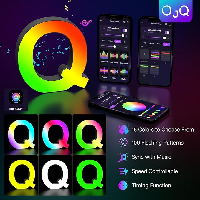 OJQ Light Up Letters LED Letter - Marquee Letters Room Decor Birthday Decorations for Women Night Light for Kids Engagement Party Decorations - Christmas Birthday Gifts for Girl