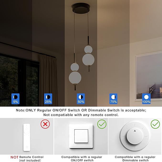 LED Modern Matte Black Pendant Light, 20W Dimmable Cluster Pendant Lights Kitchen Island with 4 Globes, Adjustable 2-Light Hanging Pendant Light Fixtures for Dining Room, Living Room,3000K-6000K