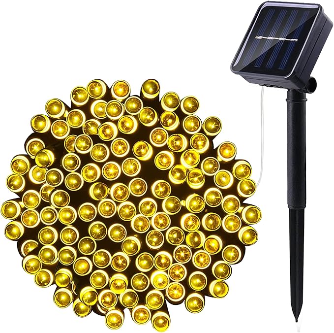 Solar String Lights Outdoor Waterproof Christmas Fairy Light 100LED 8 Modes Garden Christmas Easter Halloween Decorations Outdoor Lights for Flower Fence Yard Party Wedding