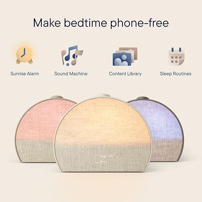 Hatch Restore 3 Sunrise Alarm Clock, Sound Machine, Smart Light (Greige) - White Noise, Screen-Free Sleep Routine