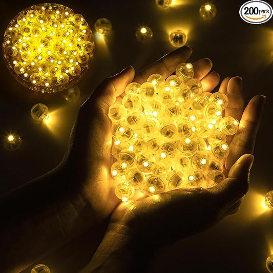 200pcs Balloon Lights Warm White Mini Led Lights Round Long Standby Time Multicolor Ball Lamps Paper Lantern Balloon Liamps for Easter Birthday Party Christmas Halloween Decoration