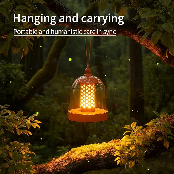 Camping Lantern, IPX4 Waterproof Touch Control LED Night Light, USB Rechargeable & Long Lasting Battery, Portable Hanging Tent Lamp for Outdoor Camping Hiking Backpacking,Orange