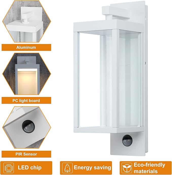 Lustrlach 2 Pack Motion Sensor Outdoor Light Fixtures Wall Mount,Exterior Wall Sconce, Porch Light, Garage Lights, Waterproof Motion Lights for Outside, Garden, Front Door
