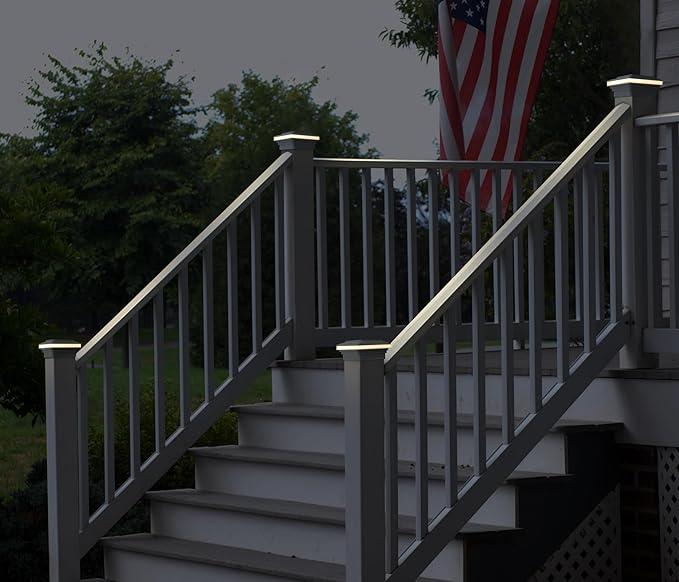 GKOLED Low Voltage Flat Top Post Cap Light, 3W 12V AC/DC, Outdoor Fence Lighting for 3.5'' x 3.5'' and 4.0’' x 4.0’’, 3000K LED Fence Lights for Landscape, Waterproof, Die-cast Aluminum Top, White