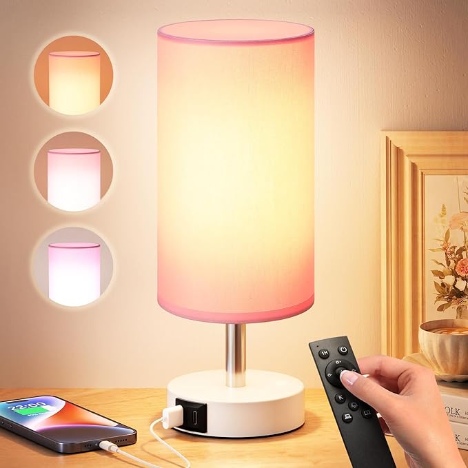 Light Therapy Lamp 10000 Lux, Sun Lamp with Remote, 3 Color Temperature & Stepless Dimming, Happy Sunlight Lamp, Daylight Lamp for Home, Office, Pink Decoration Use As Lift Mood, Happy Life