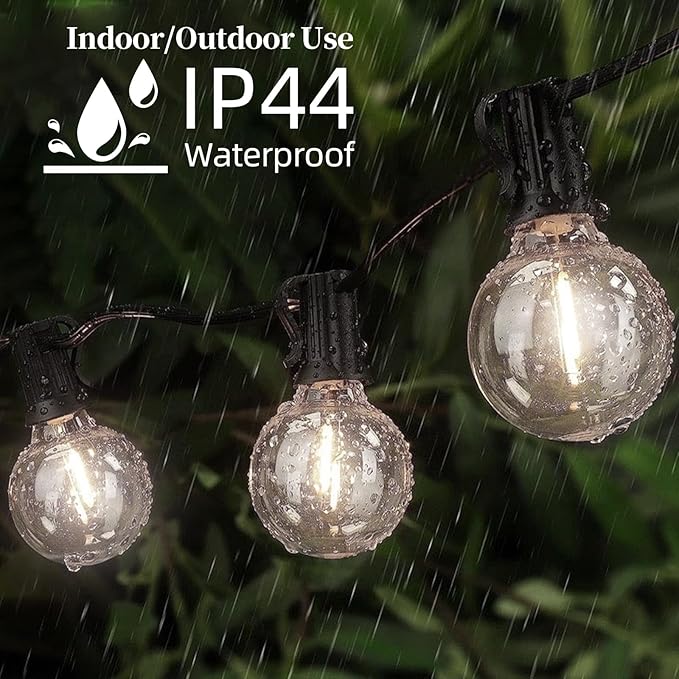 G40 LED Replacement Light Bulbs,C7/E12 Screw Base Shatterproof Globe Bulbs for Outdoor String Lights Patio Decor,25 Pack,Warm White 2700K,Energy Efficient Waterproof