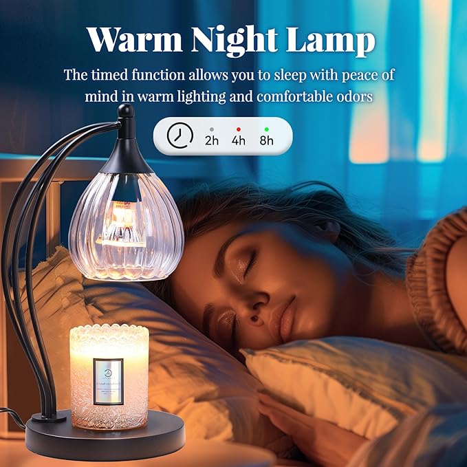 Candle Warmer Lamp with Timer Dimmer - Candle Lamp for Jar Candles - Birthday Gifts for Women Mom Home Decor House Warming Gifts, Lamp with 2 Bulbs