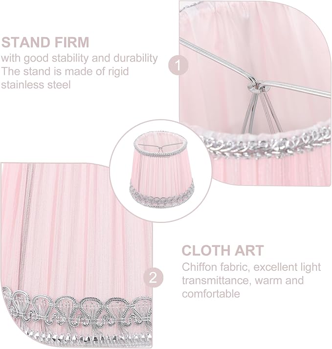 Fabric Lampshade Accessory Light Cover Replacement for Indoor Decor Elegant Pleated Design Easy to Install Structure Warm Atmosphere for Bedroom and Living