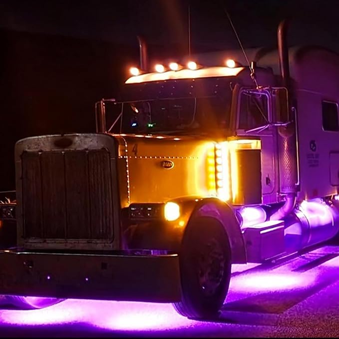 Purple Pink Rock Light 24pods 6000k Pure Purple Led Rocks Lights kit Ip68 Waterproof 47inch Extension Wires for ATV Rv Utv SUV Offroad Pickup Trucks Golf Boat Cars Fender Underglow Lighting