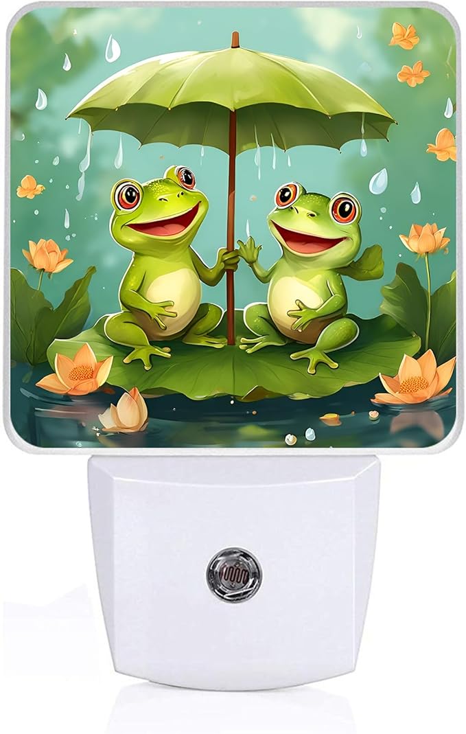 Cartoon Frog Night Light,Lotus Flower Night Lights Plug into Wall,Led Lamp for Stairway/Hallway/Bedroom 0.5W Nightlight Sleep Friendly