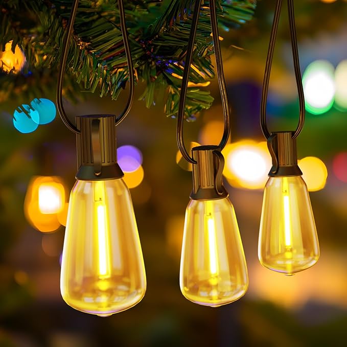 DAYBETTER 150ft Extra Long Outdoor String Lights,2700K 50 Shatterproof ST38 Bulbs Commercial Grade Weatherproof String Lights for Outside Patio, Garden, Backyard & Parties