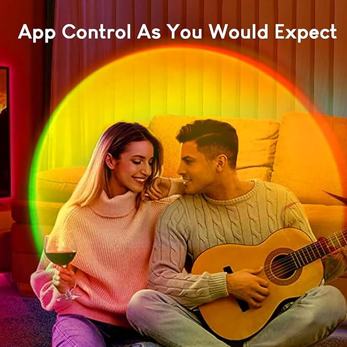 Sunset Lamp Projector for Room Decor,Endless Color Sun light Lamp Mood Lighting,Sunrise Sunset Light 360°Rotation LED Projection Lamp for Party,Tiktok Live,Photography|Multicolors,APP&Button Switch