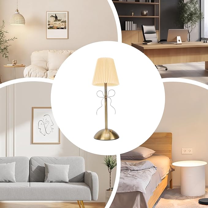 Portable Bow Lantern, Stylish Ribbon Light, Led Lamp with Rechargeable Power, Retro Desk Illumination, Bedside Decor with Warm Brightness, Decorative Lighting for Bedroom Use 13.19x4.33 Inches