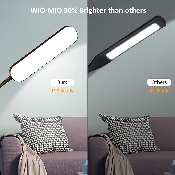Led Floor Lamps with 15w/1000lm Bright LED Floor Lamp with Stepless Adjustable 3000K-6000K Colors and Dimmer, Remote and Touch Control Reading Lamp, Adjustable Floor Lamp for Living Room
