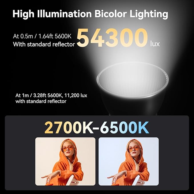 SmallRig RC 60B COB Video Light, 49Wh Battery 45min Runtime, 63W 11200lux CRI 97+ Bicolor LED Video Light, Portable Palm-Sized Continuous Output Light, for Photography/Video/Studio, Mobile Version