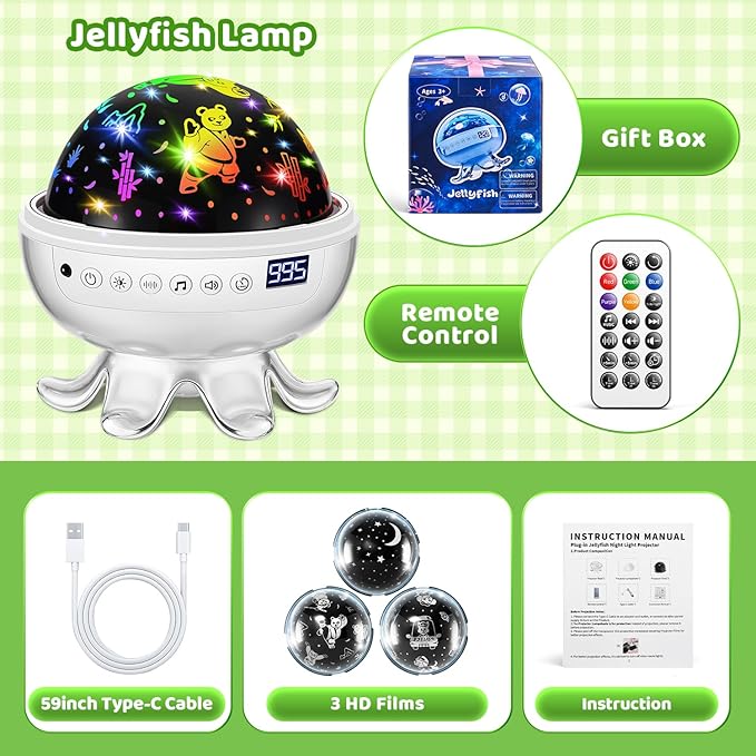 Best Toys for Kids Toys, 【3 Films+ 30 Sounds】Panda Night Light, 【93 Effects+ Remote】 Lullaby Sound Machine Baby Sound Machine, [3 Brightness+ Timer] Christmas Gifts for Kids Gifts, Panda Lamp