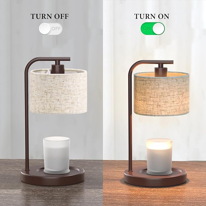 Brown Candle Warmer Lamp with Timer Dimmer, Electric Candle Warmer Wax Heater, Birthday Gifts for Women Her, Mom, House Warming Gifts New Home