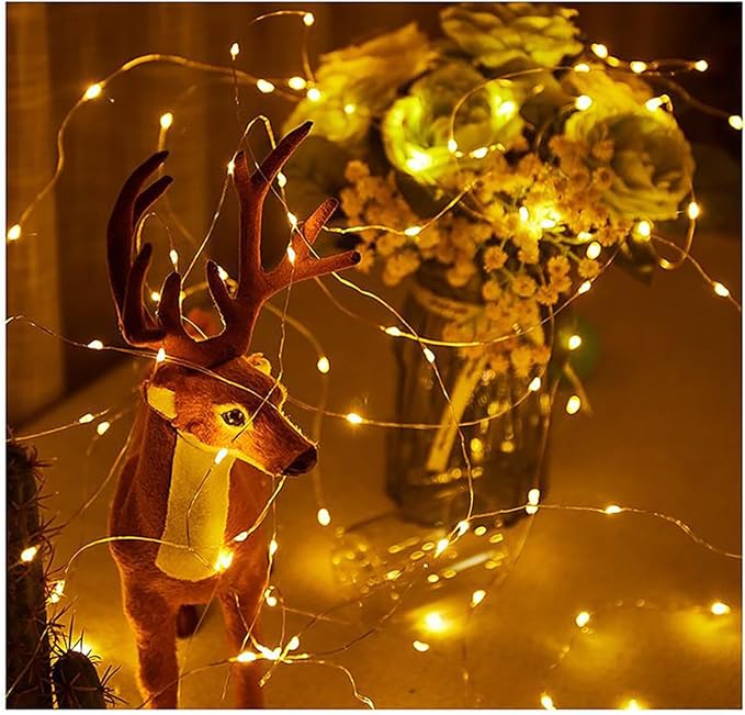 Sokelinn-six 2m 20 LEDs Fairy String Lights, USB Powered String Light for Desk Office Christmas Tree Party Decoration (Warm, 5)