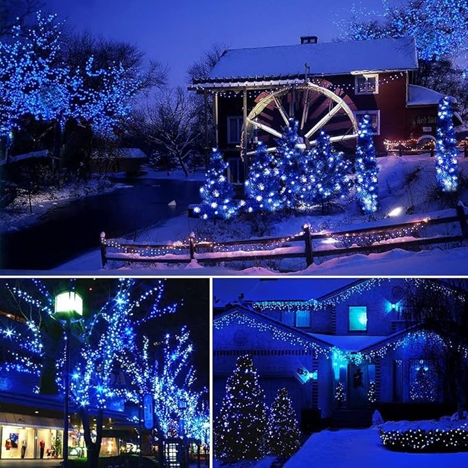FULLBELL Christmas Lights, Fairy Lights Outdoor 66Ft 200 LED with Memory Modes Controller, Plug in Easter Decor Lights for Bedroom Party Wedding Garden Christmas Tree Indoor Outdoor Decorations