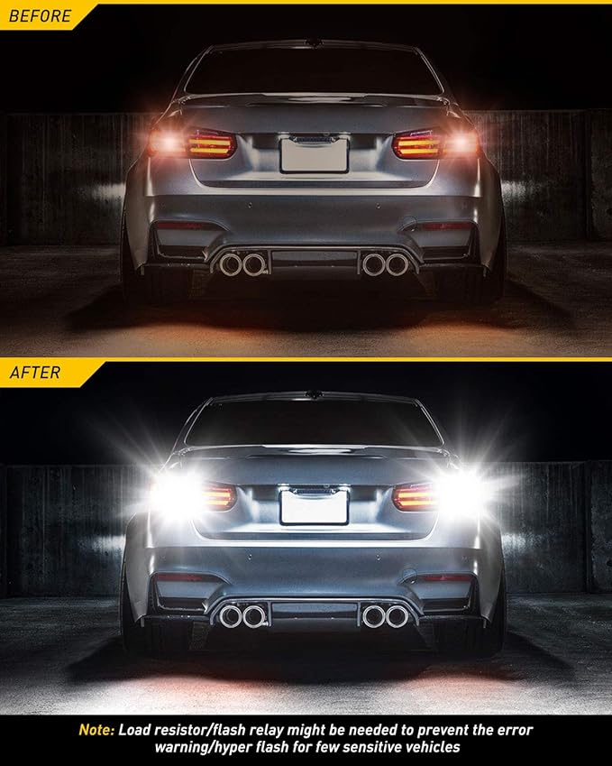 AUXITO Upgraded 7440 7443 LED Bulbs for Reverse Lights T20 7441 7444 LED Replacement Light Kit for Backup Tail Brake Signal Parking DRL Lights, 6000K Xenon White