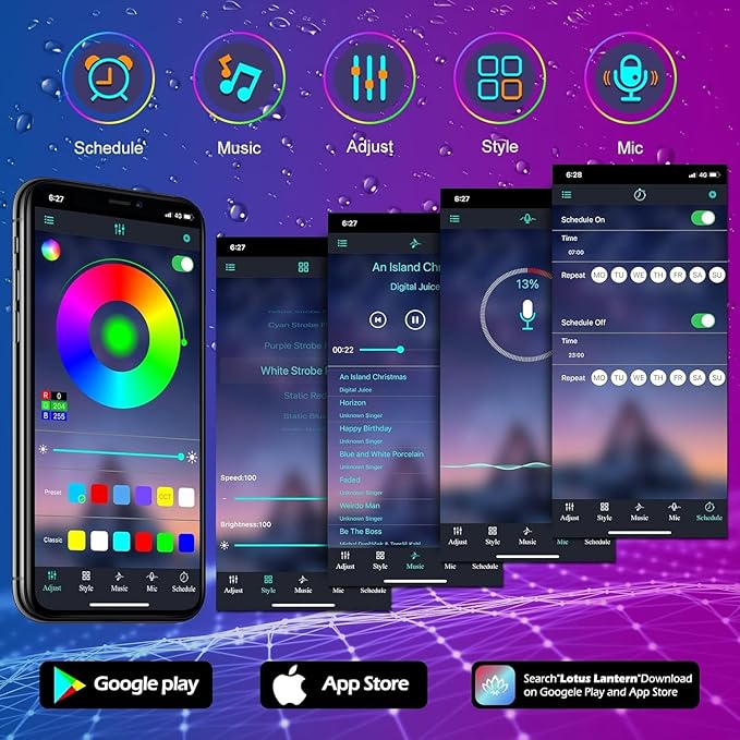 Outdoor LED Strip Lights Waterproof,IP68 Outside Led Light Strips Waterproof with Bluetooth App Remote Control,Music Sync RGB Exterior Led Rope Lights,for Balcony,Deck (100ft Outdoor LED Strip Lights)