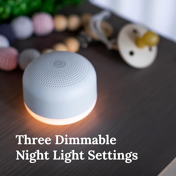 Yogasleep Travel Mini Portable White Noise Sound Machine (2 Pack) 6 Soothing Sounds, Volume Control, Dimmable Night Light, Sleep Therapy for Adults & Kids, USB Rechargeable, Lanyard Included