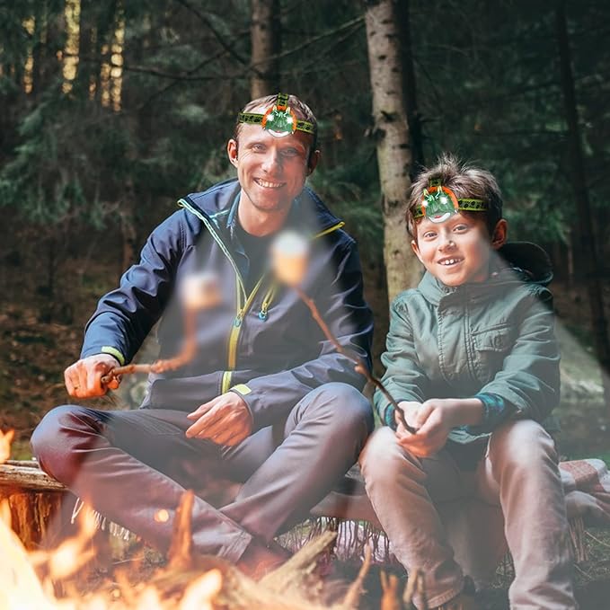 Triceratops LED Headlamp - Dinosaur Headlamp for Kids Camping Gear Essentials | Dinosaur Toy Head Lamp Flashlight for Boys Girls or Adults | Ideal Gift for Birthday, Halloween, Christmas, New Year