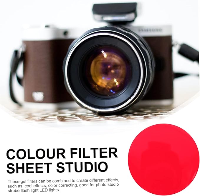 10pcs Lighting Correction Gel for Photography High Light Transmission Film Filters for Sunset Lamp and Flash Light Effects