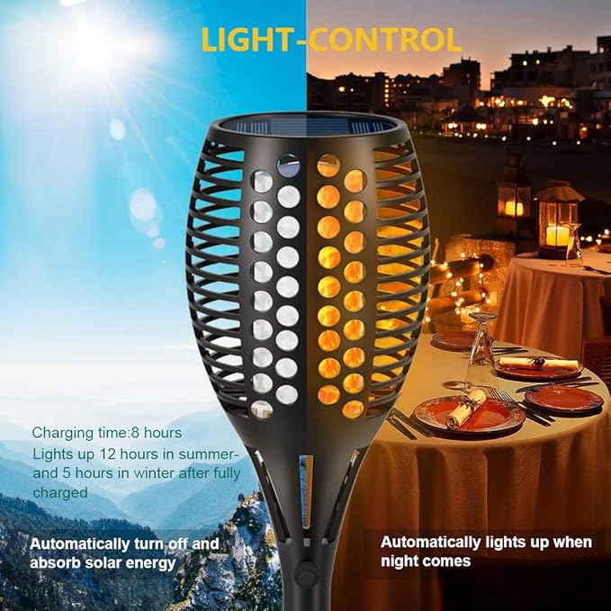 Aityvert Solar Torch Lights, 43" Flickering Flames 96LED Larger & Higher Torch Lights Outdoor Waterproof Landscape Decoration Lighting Dusk to Dawn Auto On/Off for Yard Garden Pathway 4-Pack