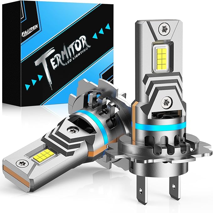 FAHREN Lastest & Upgraded h7 bulbs，120W 40000LM output brighter 900% Brightness 6500K White h7 fog bulbs,No Adapter Required,Plug and Play, Pack of 2,