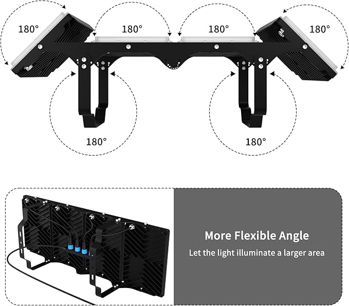 800W LED Flood Light Outdoor, 80000lm 6000K Daylight White IP66 Waterproof, Commercial Parking Lot Light,4 Heads for Street Stadium House Floodlight Bright Security Lights for Outdoor Area
