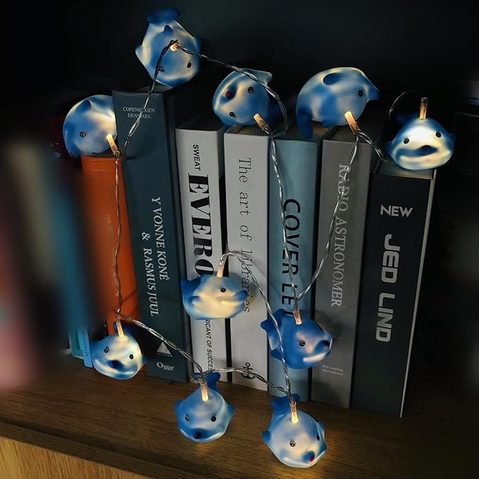 Cute Animal Dolphin String Lights,10 LED Dolphin Night Light Fairy Light Battery Operated for Children Bedroom Party Christmas Decoration (Dolphin)