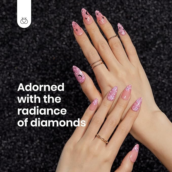 Beetles Glitter Pink Gel Polish, 1Pcs 15ml Glitter Diamond Gel, Fairy Kisses Hot Pink Nails Soak Off Sparkle Pink Polish Uv Nail Lamp Nails Art Manicure Salon DIY Spring Gift for Women