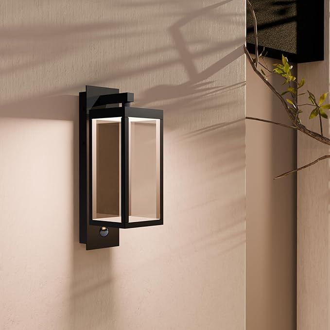 Lustrlach Upgraded Motion Sensor Outdoor Wall Light, 15” Porch Light Outdoor Wall Sconce Lantern, Exterior Lighting Fixture Wall Mount, Outside Light for House Garage Patio Front Door
