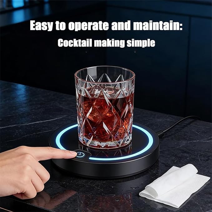 Smart Coaster Cocktail Maker Machine - 2026 New Portable Automated Bartender w/Smart Sensing Tech, Interactive Mood Lighting for Home Bar & Parties (1pc)