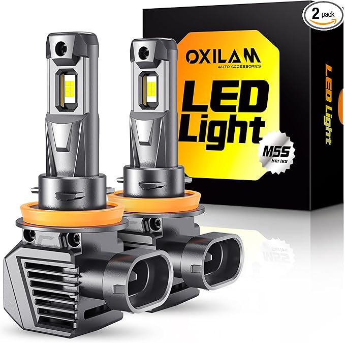 OXILAM H11 LED Bulb H8 H9 Bulbs, 900% Brighter Ultra-Bright, 3 Min Quick Install, 20 Years Lifespan, No Flicker, 99% Compatibility