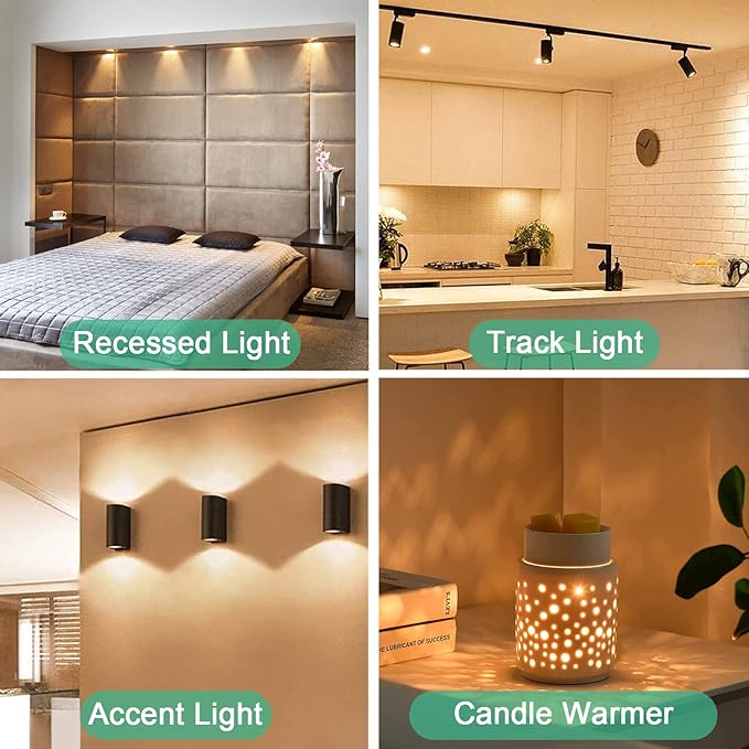 TAIYALOO GU10 Halogen Bulb 120V 25W NP5 Replacement Bulb for Candle Warmer, Scent Wax Burner, Fragrance Melt, Warming Bulb MR16 JDR Dimmable, 2700K Warm White, Pack of 4