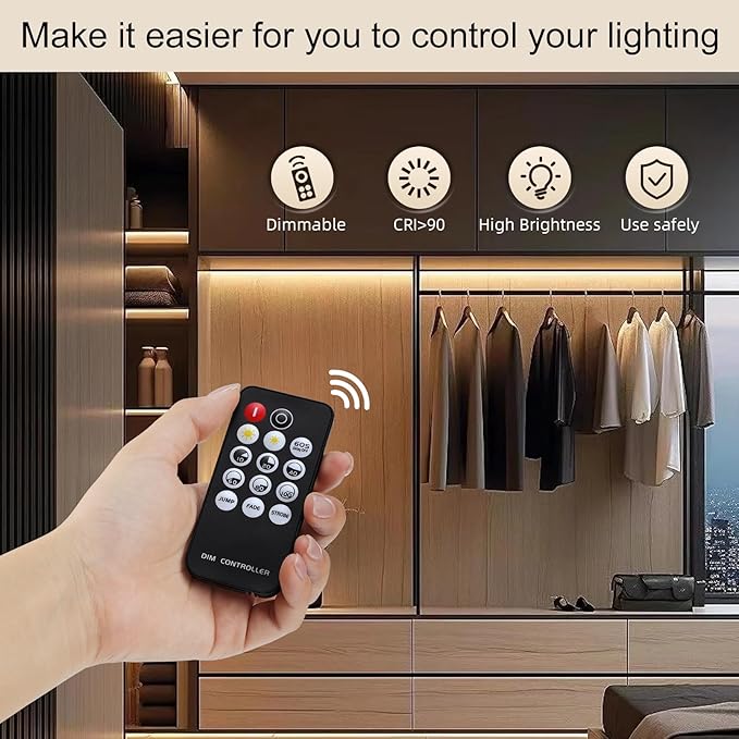 COB LED Strip Light 24V, 16.4ft Warm LED Light Strip with Remote, High Density Flexible Warm Tape Lights, CRI90+ LED Lighting for Backlighting for TV, Bedroom, Cabinet, Indoor Decor