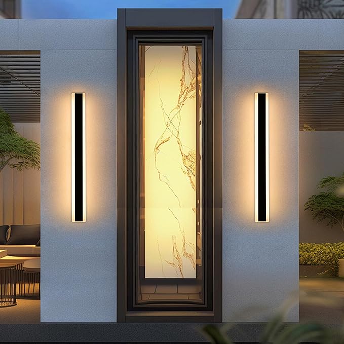 Mikeru 2pack 39.3inch Outdoor Wall Light Fixtures, 3000K Modern Exterior Lights for House Ip65 Waterproof Rust Outdoor Light Fixtures Hardwire Wall Mount Exterior Lighting for Shop,Garage