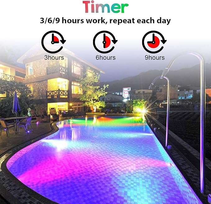 Pond Lights Remote Control Submersible LED Lights [Set of 4] IP68 Underwater Lights Aquarium Spotlight 48LED with Timer Landscape Lamp for Swimming Pool Fish Tank Fountain Pond Decoration