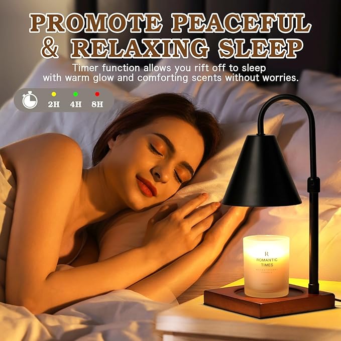 Modern Candle Warmer Lamp 2 Pack, Dimmable Candle Lamp Warmer with Timer, Birthday Gifts for Women Who Have Everything,Gifts for Mom,Height Adjustable Candle Lamp, Cozy Living Room Bedroom Decor