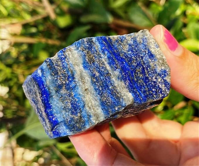 Zenkeeper 1Lb Lapis Lazuli Crystal Stone Natural Raw Stones & Fountain Rocks for Tumbling, Cabbing, Polishing, Wire Wrapping, Wicca & Reiki Crystal Healing