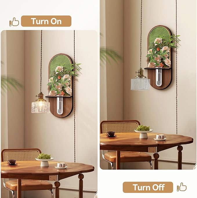 Plug in Pendant Light, Clear Cube Glass Shade Hanging Lamp, Industrial Pendant Light for Basement, Dinning Room and Bedroom Minimalism Glass Pendant Lights Kitchen Island