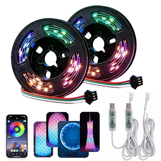 App Control Led Lamp Kit 001 for Bambu Lab 3D Printer Light,Iridescent RGB LED Strip Light Bundle-ZH037 1M/3.28FT 3D Printer Accessories 60 LEDs Models Lamp DIY (2)