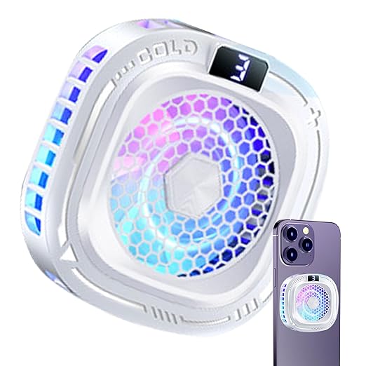 Phone Cooling Fan,10W Magnetic Heatsink - 3-Level Smartphone Cooling Fan with RGB Light,for Game Live Streaming Video Filming