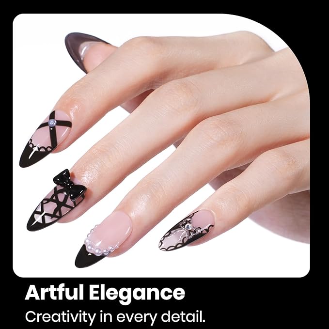 Beetles Black Gel Nail Polish -15ml Audrey Black Gel Polish Soak Off UV LED Needed Nail Art Manicure Salon DIY Design at Home Gifts for Woman