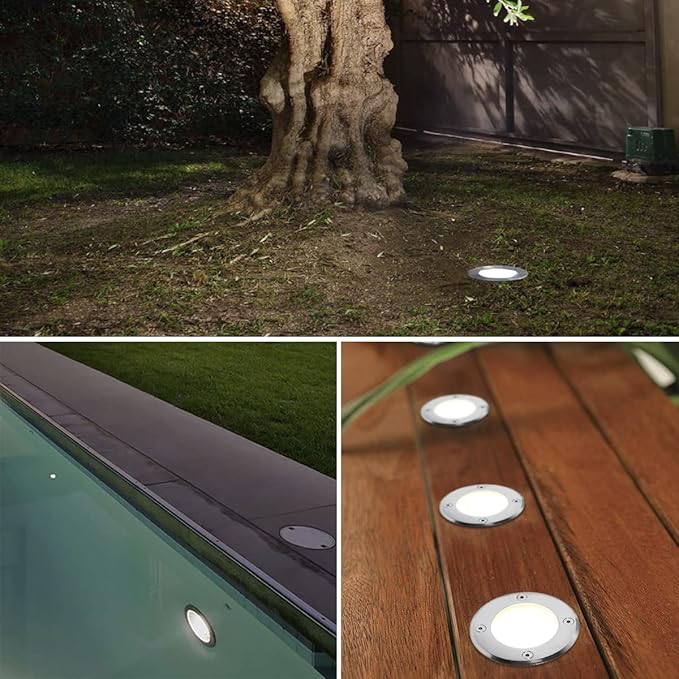 EAGLOD LED Low Voltage Landscape Lights - 10W In-Ground Lights, 12V/24V Landscape Lighting with Waterproof IP67 Rating (8 Pack, 2700k)